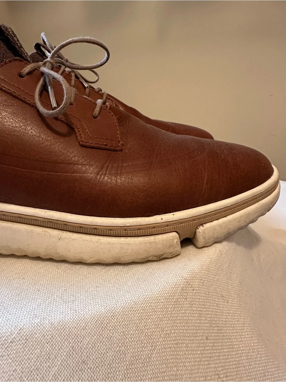 HushPuppies Bennet Oxford Cognac Brown Leather Loafers 11W Comfort Preppy Casual